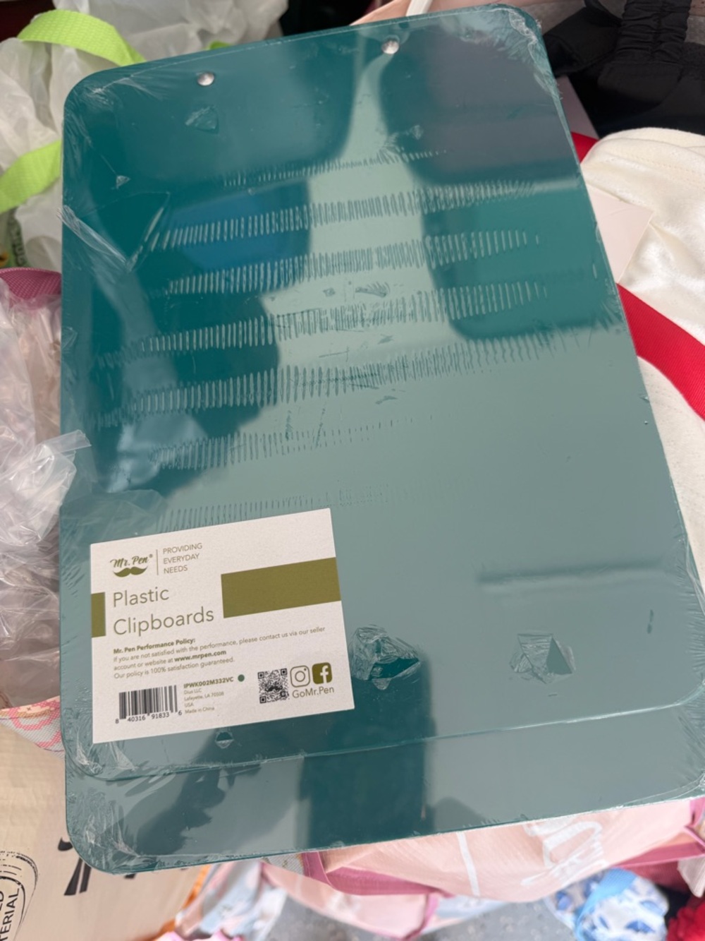Teal Plastic Clipboard - Mr. Pen two in new package